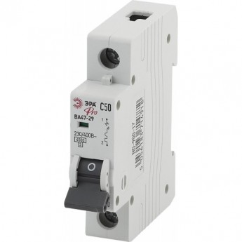 Автоматический выключатель ЭРА PRO NO-900-17 ВА47-29 1P 50А кривая C 4,5кА Автоматический выключатель ЭРА PRO NO-900-17 ВА47-29 1P 50А кривая C 4,5кА