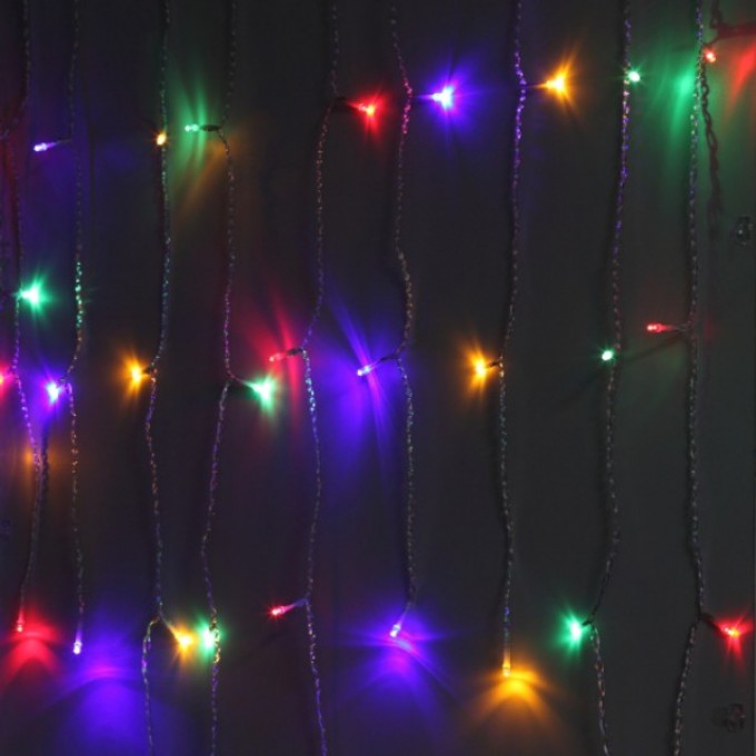 Гирлянда светодиодная ЭРА "Бахрома" 2мх1м 62LED 24В IP44 мультиколор B0041906