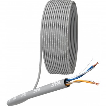 Кабель витая пара ЭРА U/UTP 2x2x24 AWG CAT5E CU PVC 305м Кабель витая пара ЭРА U/UTP 2x2x24 AWG CAT5E CU PVC 305м
