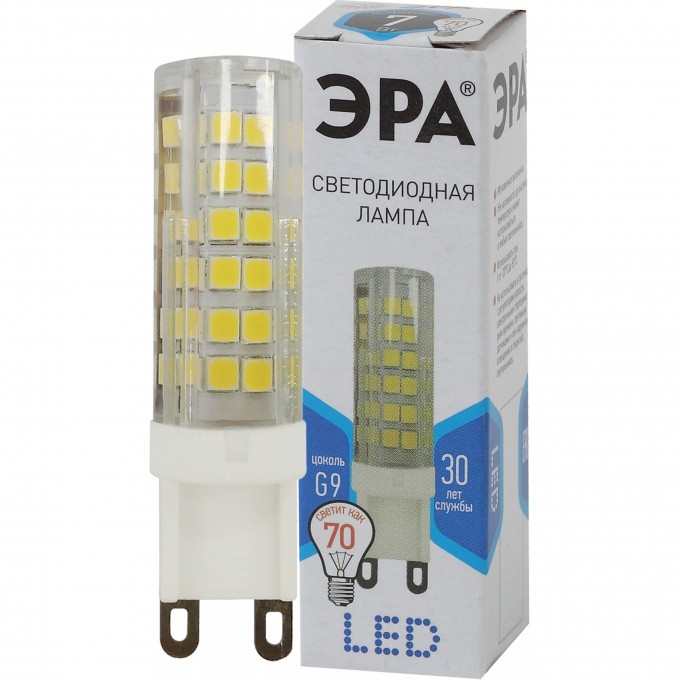 Лампа светодиодная ЭРА JCD-7W-220V-CORN CERAMICS-840-G9 560лм Б0027866 B0027866