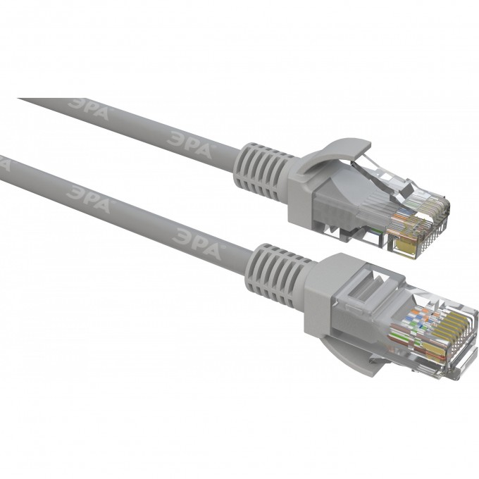 Патч корд ЭРА U/UTP неэкранированный 2 м категория 5e серый CU B0051411