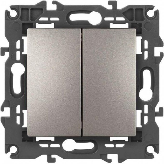 Переключатель ЭРА ELEGANCE Б0065793 14-1106-16 двойной 10АХ-250В титан B0065793