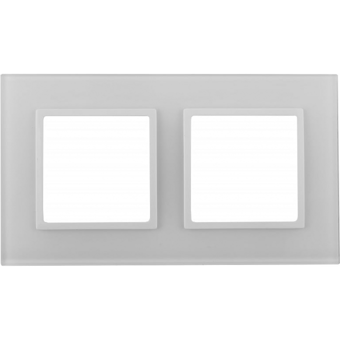 Рамка 2-м ЭРА ELEGANCE 14-5102-01 стекло белый B0059168