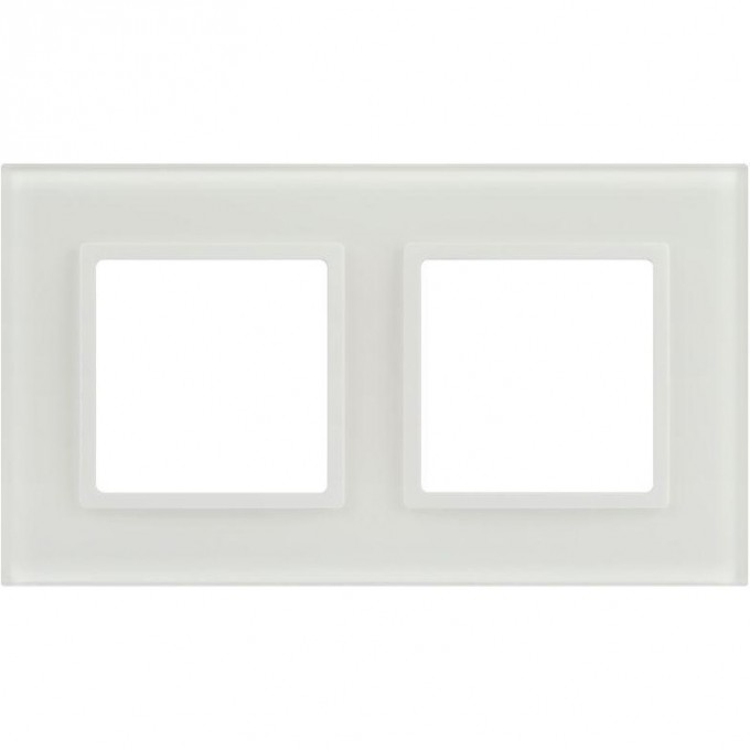 Рамка для розеток и выключателей ЭРА ELEGANCE Б0065834 14-5102-01М на 2 поста стекло матовый белый B0065834