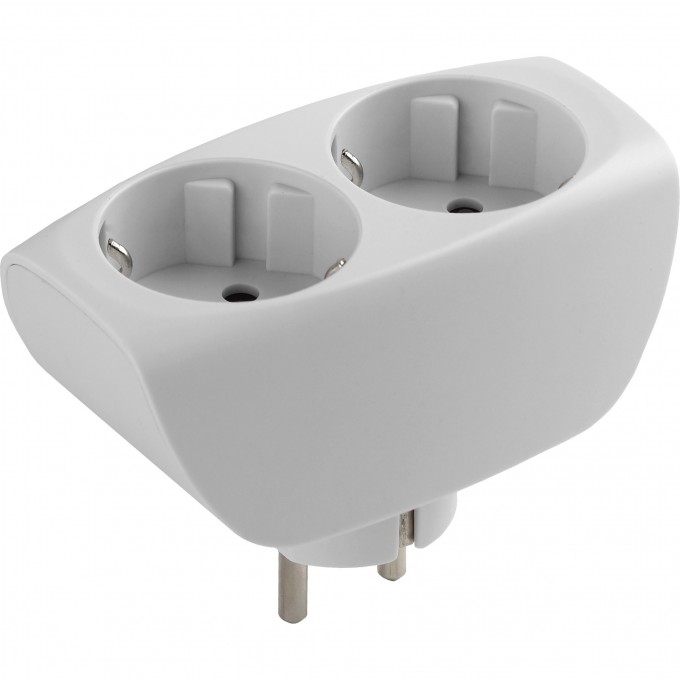Разветвитель электрический ЭРА SP-2E-W на 2 розетки с заземлением со шторками 16А белый C0045528