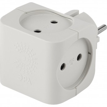 Разветвитель электрический ЭРА SP-4-W на 4 розетки без заземления 16А белый Разветвитель электрический ЭРА SP-4-W на 4 розетки без заземления 16А белый