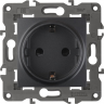Розетка 2P+E ЭРА ELEGANCE SCHUKO 14-2101-05 16A-250В IP20 антрацит B0034269