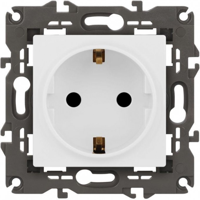 Розетка ЭРА ELEGANCE Б0065804 14-2102-01М 2P+E Schuko со шторками 16А-250В матоый белый B0065804