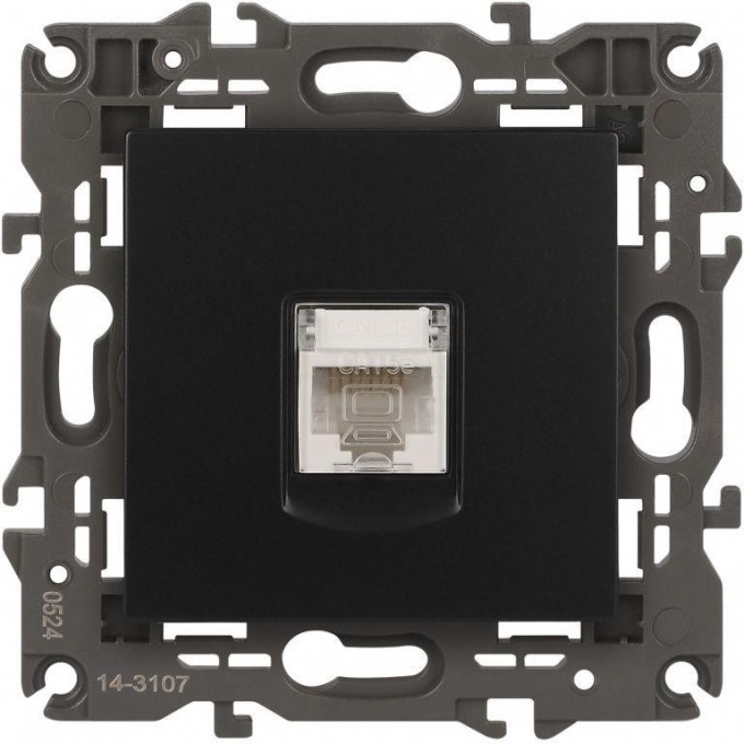 Розетка компьютерная 1-м ЭРА ELEGANCE 14-3107-05 RJ45 IP20 механизм антрацит B0034306