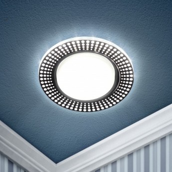 Светильник ЭРА DK LD29 WH/BK декор cо светодиодной подсветкой GX53 белый/черный Светильник ЭРА DK LD29 WH/BK декор cо светодиодной подсветкой GX53 белый/черный