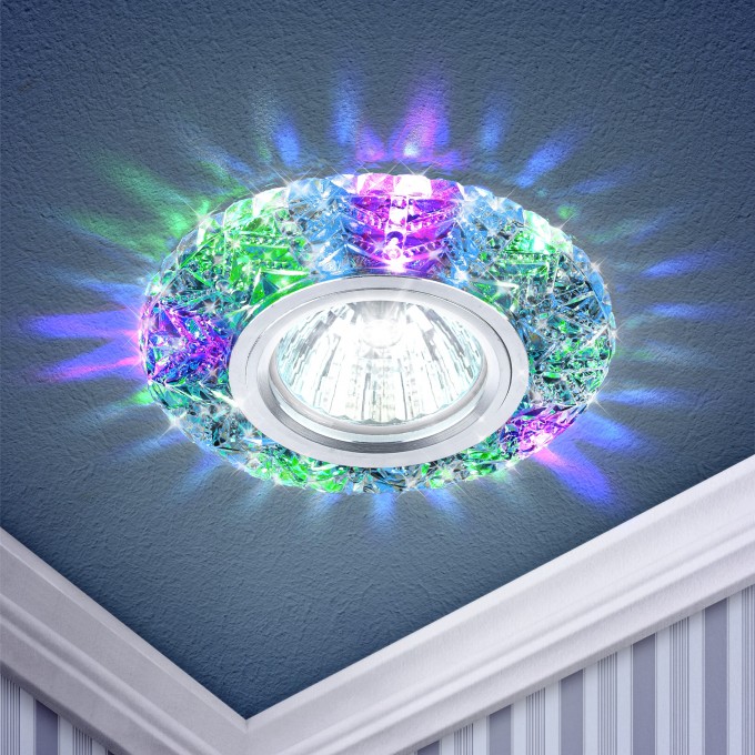 Светильник ЭРА DK LD4 SL/RGB декор cо светодиодной подсветкой мультиколор прозрачный B0019207