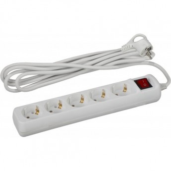 Удлинитель электрический ЭРА U-5ES-3M-3x1 с заземлением с выключателем 5 розеток 3м ПВС 3x1мм2 16А Удлинитель электрический ЭРА U-5ES-3M-3x1 с заземлением с выключателем 5 розеток 3м ПВС 3x1мм2 16А