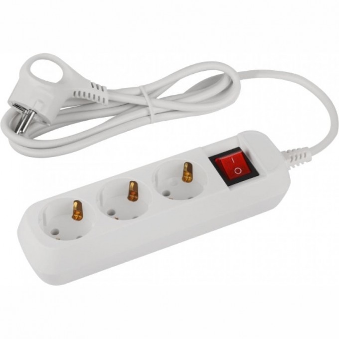 Удлинитель электрический ЭРА UDL-10-315-ES Greenline 3 розетки с заземлением с выключателем 1.5м ПВС 3х0.75кв.мм\ B0065051