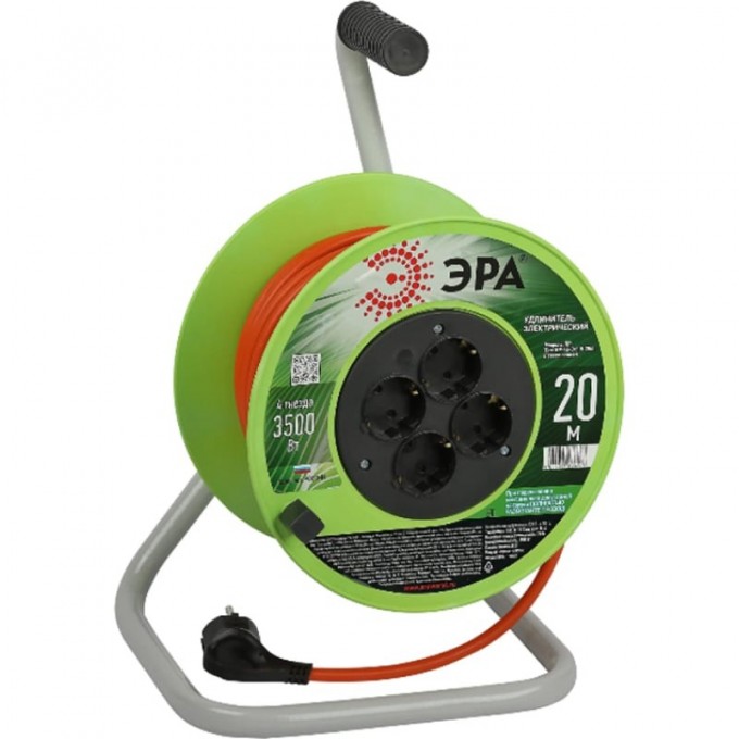 Удлинитель на катушке ЭРА Б0056101 4х20м с заземлением RP-4e-3x1.5-20m ПВС 3х1.5 B0056101