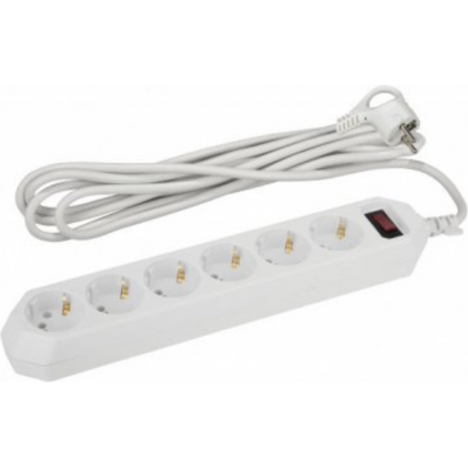 Удлинитель с сетевым фильтром ЭРА Б0037260 6х1.5м с заземлением 10А IP20 USF-6es-1.5m-W B0037260