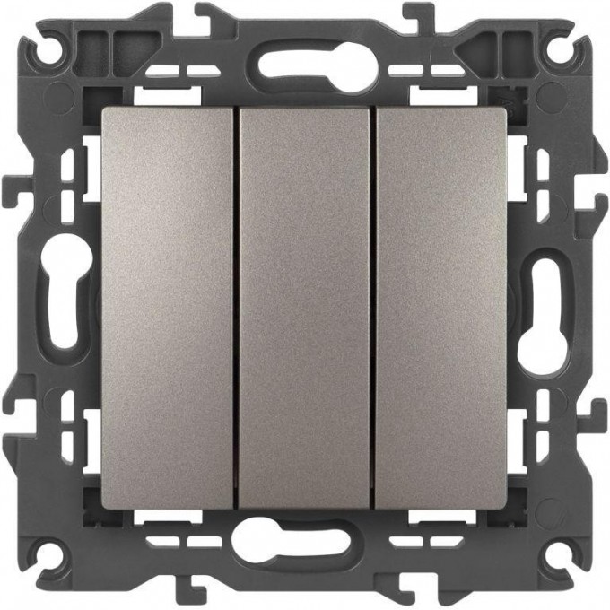 Выключатель ЭРА ELEGANCE Б0065799 14-1107-16 тройной 10АХ-250В титан B0065799