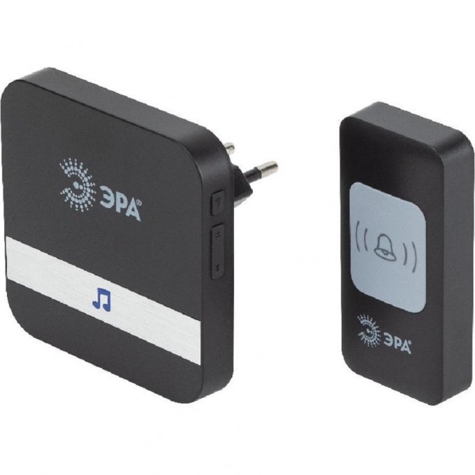 Звонок дверной ЭРА C94 беспроводной, от сети, черный, 52 мелодии B0054085